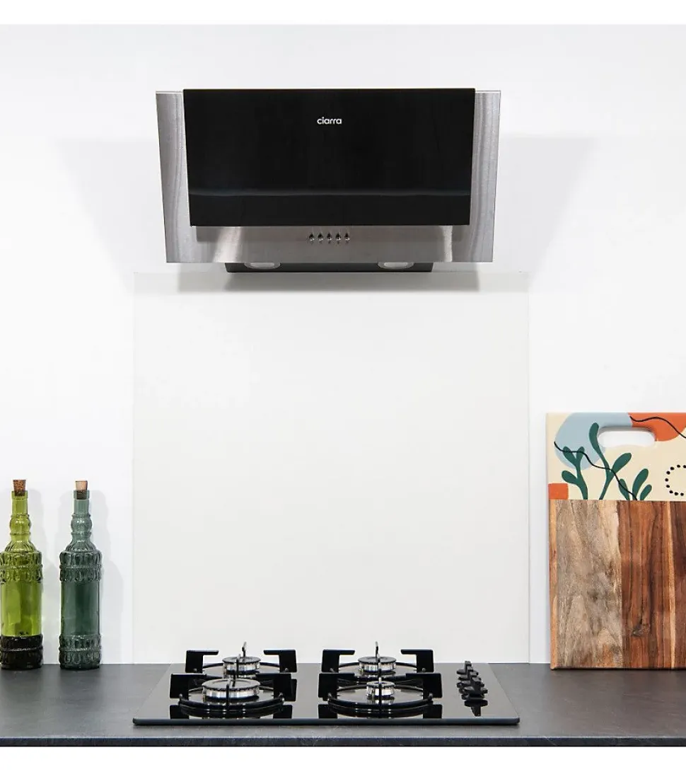 Crédence - Fond de hotte - Aluminium Blanc RAL 9010 sat - H20cm x L50cm