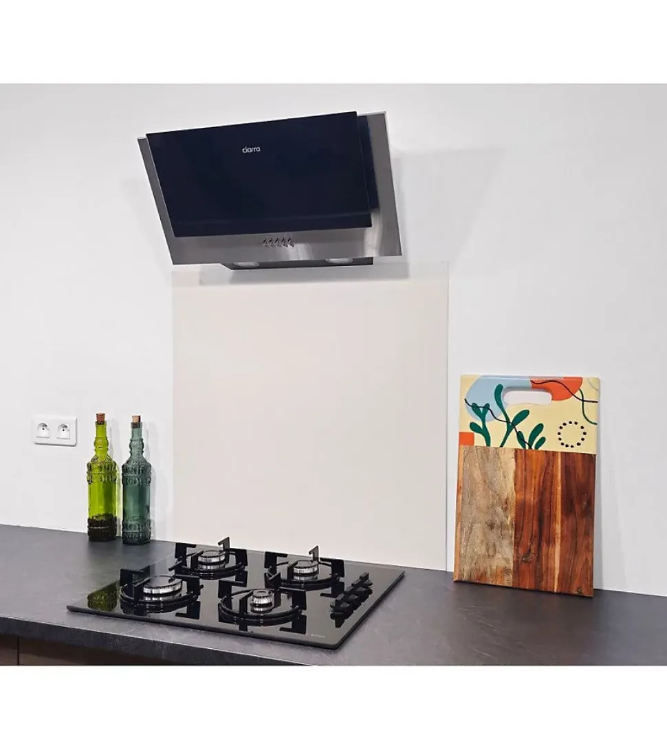 Crédence - Fond de hotte - Aluminium Blanc RAL 9010 sat - H20cm x L50cm