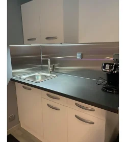 Crédence - Fond de hotte - Inox Brossé - H600mm x L600mm de 1mm