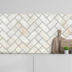 Crédence adhésive brique imitation marbre 30x70 cm