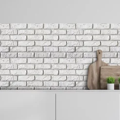 Crédence adhésive briques blanches 30x70 cm