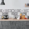 Crédence adhésive carreaux de ciment gris et blanc 40x100 cm
