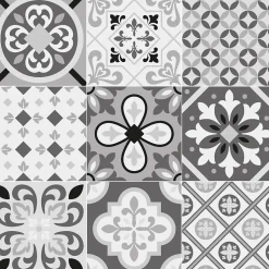 Crédence adhésive carreaux de ciment gris et blanc 40x100 cm