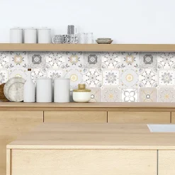 Crédence adhésive carreaux de ciment 50x100 cm