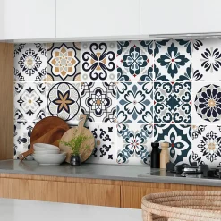 Crédence adhésive carreaux de ciment 60x200 cm