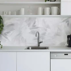 Crédence adhésive effet brush gris 60x200 cm