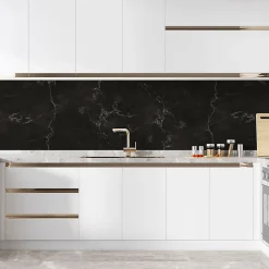 Crédence Adhésive Marbre Noir 200 x 40 cm