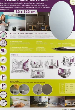 Crédence aluminium brossée 120 x 80 cm