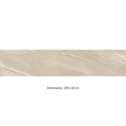 Crédence cuisine adhésive en vinyle imitation grès beige foncé, 200 x 40 cm, design raccordable