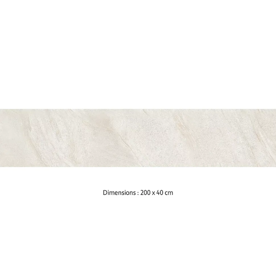 Crédence cuisine adhésive en vinyle imitation grès beige, 200 x 40 cm, design raccordable