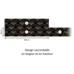 Crédence cuisine adhésive en vinyle modèle art déco 1925, 200 x 40 cm, design raccordable