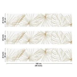 Crédence cuisine en aluminium - floral caramel - 300x20 cm (en 3 bandeaux)