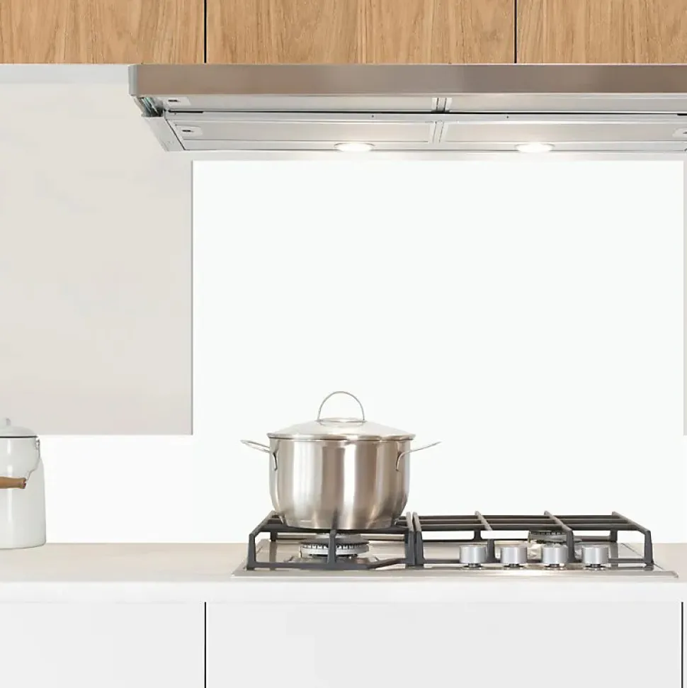 Crédence cuisine en aluminium - essentiel blanc - 300x20 cm (en 3 bandeaux)