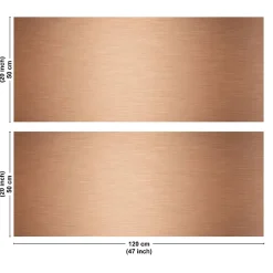 Crédence cuisine en aluminium - effet industriel cuivre - 240x50 cm (en 2 bandeaux)