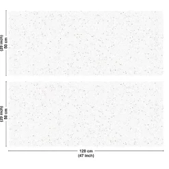 Crédence cuisine en aluminium - motif terrazzo blanc et terracotta - 240x50 cm (en 2 bandeaux)
