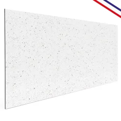 Crédence cuisine en aluminium - motif terrazzo blanc et terracotta - 240x50 cm (en 2 bandeaux)