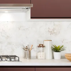 Crédence cuisine en aluminium - effet béton vieilli beige - 240x50 cm (en 2 bandeaux)