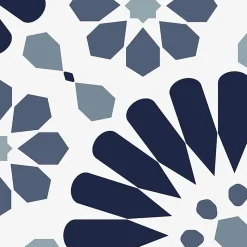 Crédence cuisine en aluminium - effet carreaux de ciment bleu - 240x50 cm (en 2 bandeaux)