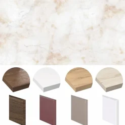 Crédence cuisine en aluminium - effet marbre brun - 360x50 cm (en 3 bandeaux)