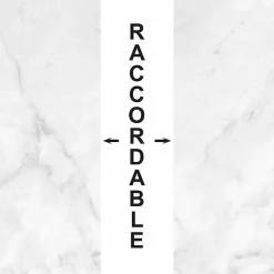 Crédence cuisine en aluminium - effet marbre blanc - 360x50 cm (en 3 bandeaux)