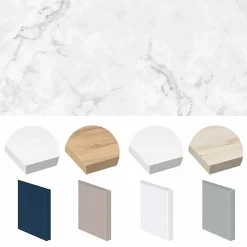 Crédence cuisine en aluminium - effet marbre blanc - 360x50 cm (en 3 bandeaux)