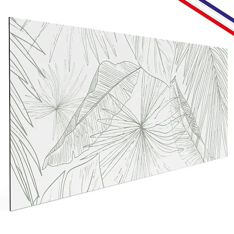 Crédence cuisine en aluminium - floral vert - 300x20 cm (en 3 bandeaux)