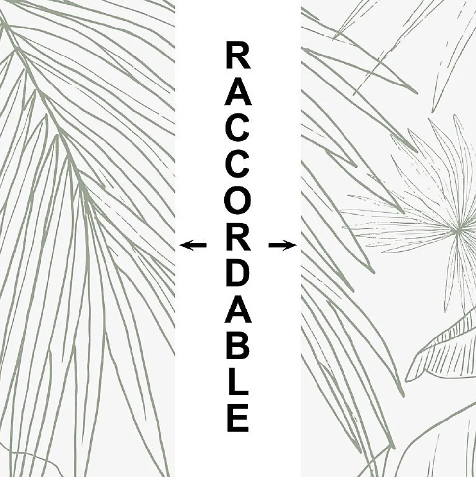 Crédence cuisine en aluminium - floral vert - 300x20 cm (en 3 bandeaux)