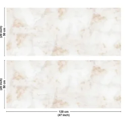 Crédence cuisine en aluminium - effet marbre beige - 240x50 cm (en 2 bandeaux)