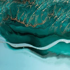 Crédence cuisine en aluminium - effet marbre bleu - 360x50 cm (en 3 bandeaux)