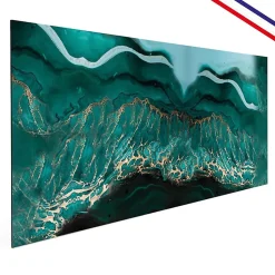 Crédence cuisine en aluminium - effet marbre bleu - 360x50 cm (en 3 bandeaux)