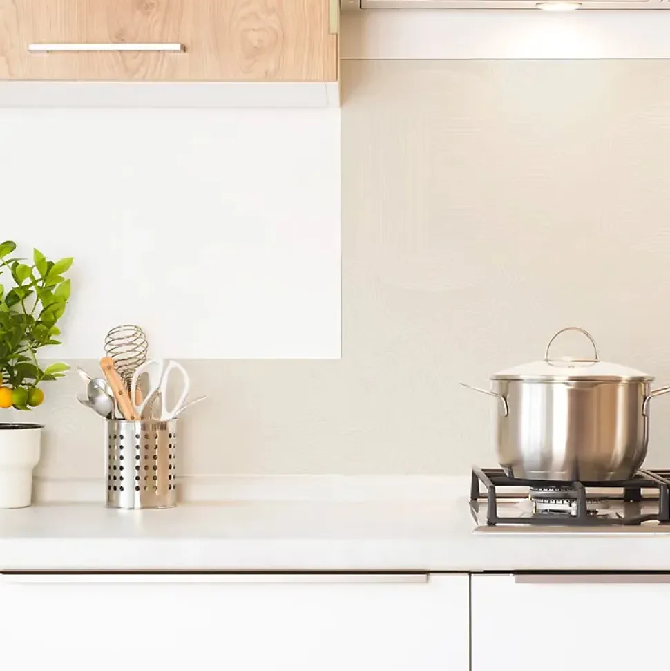 Crédence cuisine en aluminium - motif sable beige - 300x20 cm (en 3 bandeaux)