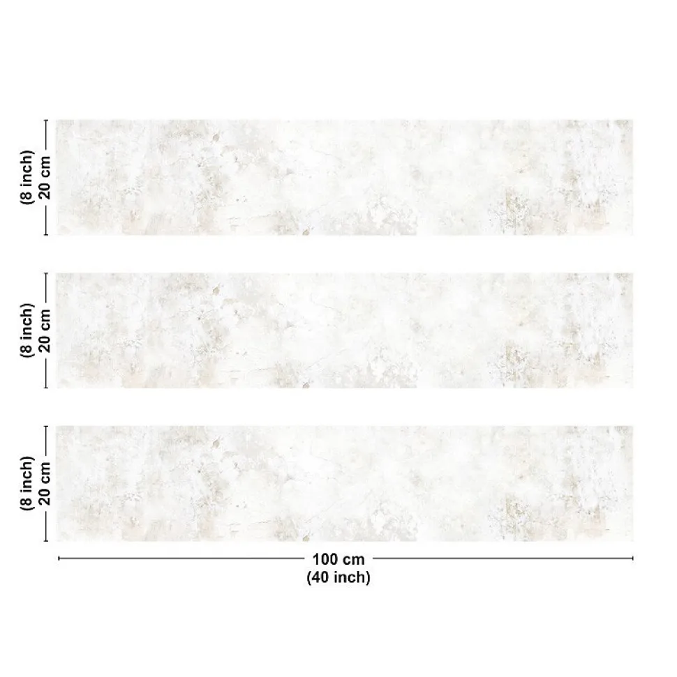 Crédence cuisine en aluminium - effet béton vieilli beige - 300x20 cm (en 3 bandeaux)