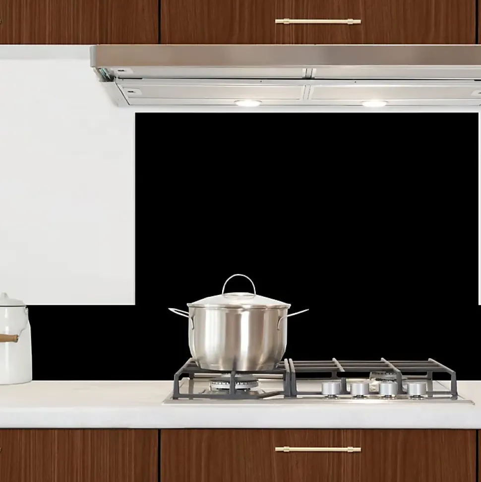 Crédence cuisine en aluminium - essentiel noir - 200x20 cm (en 2 bandeaux)