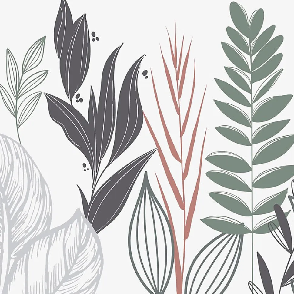 Crédence cuisine en aluminium - floral bleu profond et vert - 200x20 cm (en 2 bandeaux)