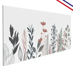 Crédence cuisine en aluminium - floral bleu profond et vert - 200x20 cm (en 2 bandeaux)