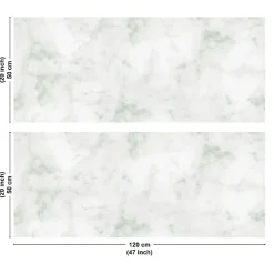 Crédence cuisine en aluminium - effet marbre vert - 240x50 cm (en 2 bandeaux)