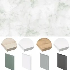 Crédence cuisine en aluminium - effet marbre vert - 240x50 cm (en 2 bandeaux)