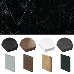 Crédence cuisine en aluminium - effet marbre noir - 240x50 cm (en 2 bandeaux)