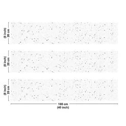 Crédence cuisine en aluminium - motif terrazzo blanc et noir - 300x20 cm (en 3 bandeaux)