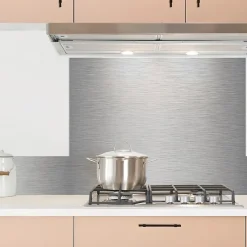 Crédence cuisine en aluminium - effet industriel gris - 300x20 cm (en 3 bandeaux)