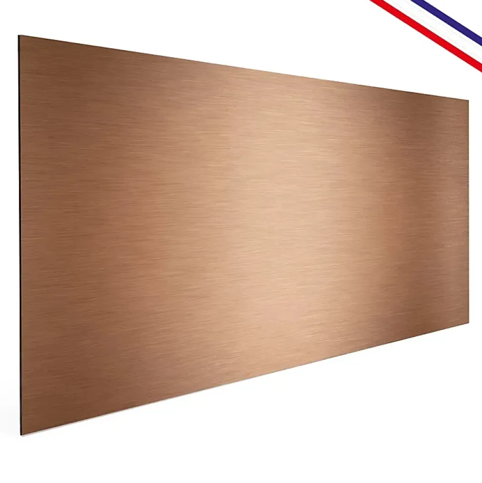 Crédence cuisine en aluminium - effet industriel cuivre - 300x20 cm (en 3 bandeaux)