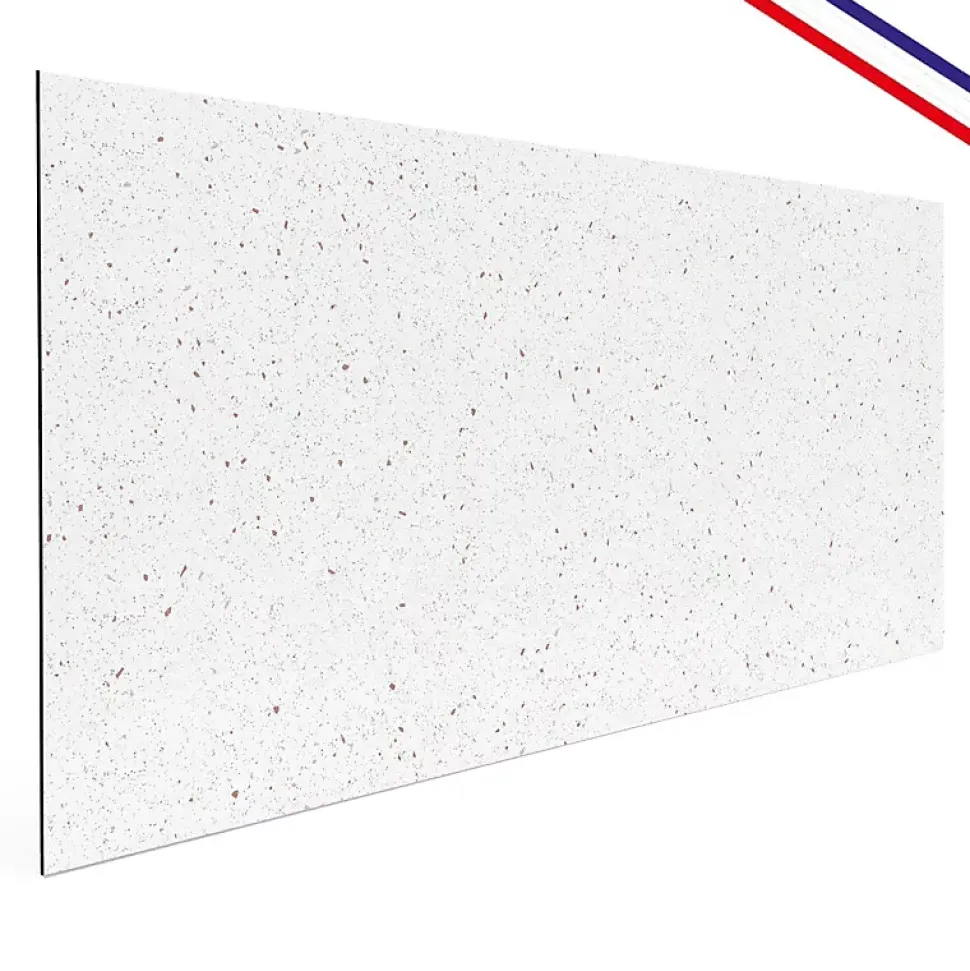 Crédence cuisine en aluminium - motif terrazzo blanc et terracotta - 200x20 cm (en 2 bandeaux)