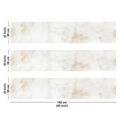 Crédence cuisine en aluminium - effet marbre beige - 300x20 cm (en 3 bandeaux)