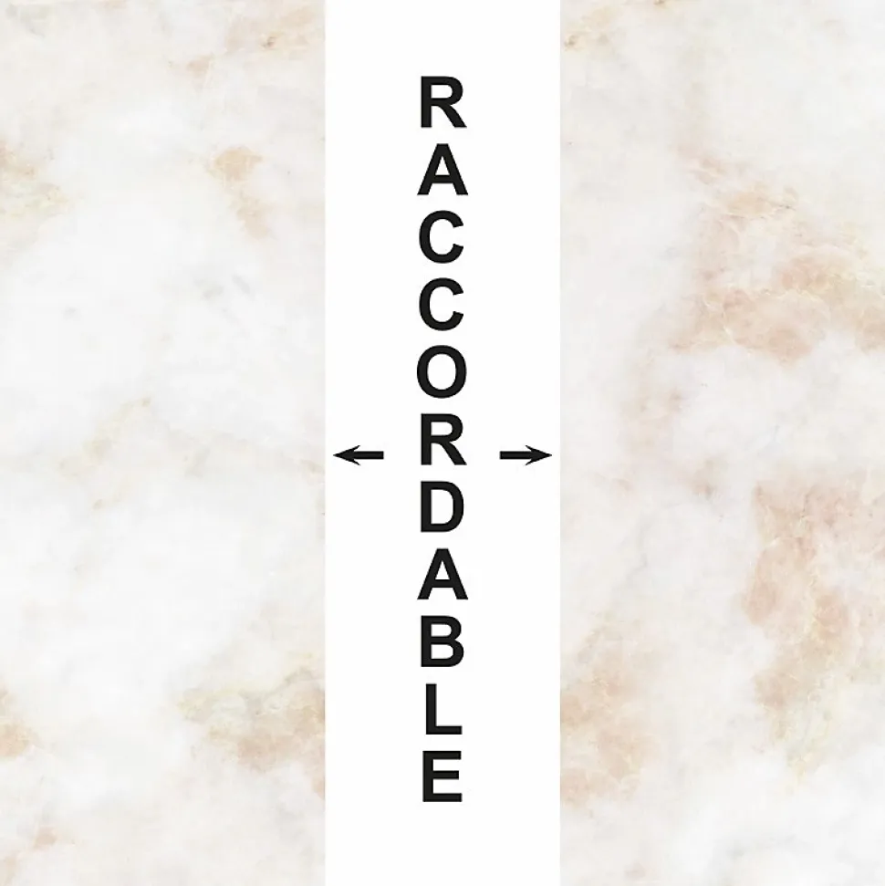 Crédence cuisine en aluminium - effet marbre beige - 300x20 cm (en 3 bandeaux)