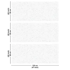 Crédence cuisine en aluminium - motif terrazzo blanc et vert - 360x50 cm (en 3 bandeaux)