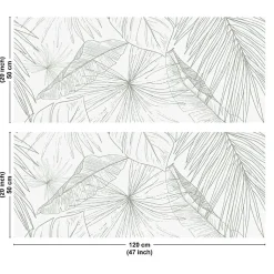 Crédence cuisine en aluminium - floral vert - 240x50 cm (en 2 bandeaux)