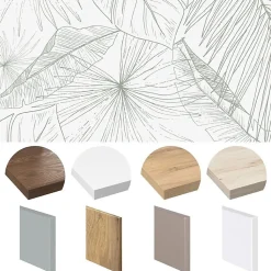 Crédence cuisine en aluminium - floral vert - 240x50 cm (en 2 bandeaux)