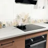 Crédence cuisine en aluminium - floral beige et blanc - 200x20 cm (en 2 bandeaux)