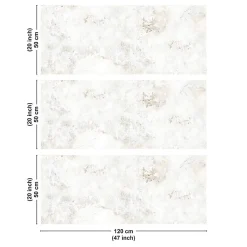 Crédence cuisine en aluminium - effet béton vieilli beige - 360x50 cm (en 3 bandeaux)