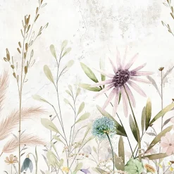 Crédence cuisine en aluminium - motif floral marron - 360x50 cm (en 3 bandeaux)